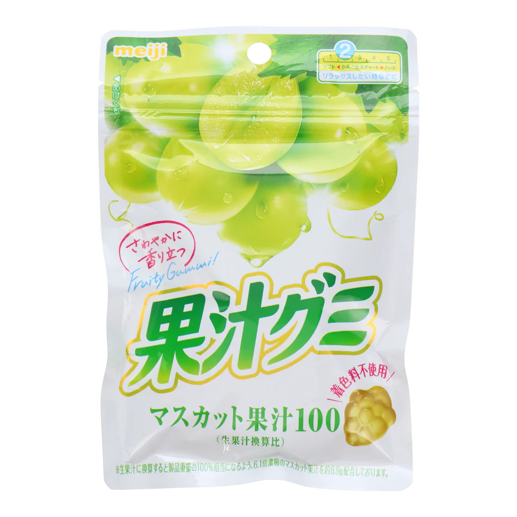Meiji Fruit Juice Gummy Muscat Grape - Japan